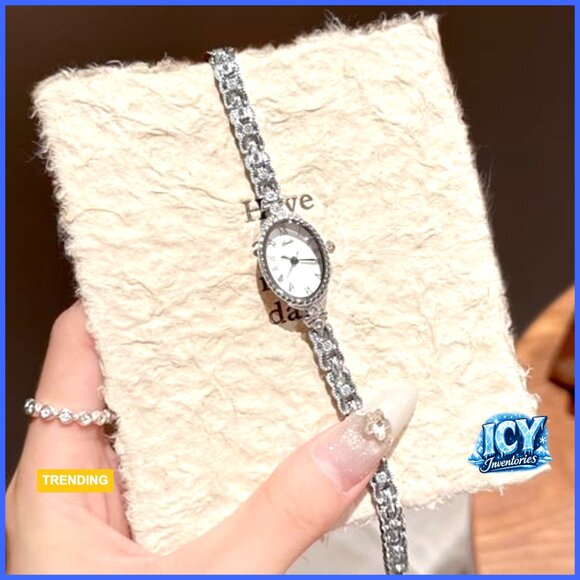 Alloy Steel Vintage Quartz Watch with Roman Numerals Oval Dial Waterproof main image 5